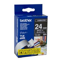 Brother TZ355 / TZe355 White on Black Laminated Labelling Tape (24mm x 8m), P-Touch Compatible