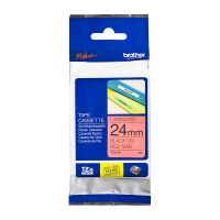 Brother TZ451 / TZe451 Black on Red Laminated Labelling Tape (24mm x 8m), P-Touch Compatible