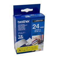 Brother TZ555 / TZe555 White on Blue Laminated Labelling Tape (24mm x 8m), P-Touch Compatible