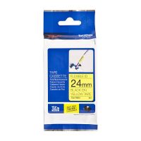 Brother TZeFX651 Black on Yellow Flexible ID Tape (24mm x 8m), P-Touch Compatible