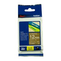 Brother TZeMQ835 White on Satin Gold Laminated Labelling Tape (12mm x 5m), P-Touch Compatible