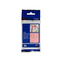 Brother TZeRE34 Gold on Pink Ribbon Labelling Tape (12mm x 4m), P-Touch Compatible