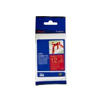 Brother TZeRW34 Gold on Wine Red Ribbon Labelling Tape (12mm x 4m), P-Touch Compatible
