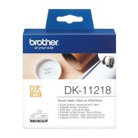 Brother DK11218 White Round Label Roll (24mm diameter), 1000 Labels