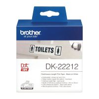 Brother DK22212 White Continuous Length Film Label Roll (62mm x 15.24m)