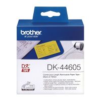 Brother DK44605 Yellow Continuous Length Removable Adhesive Paper Label Roll (62mm x 30.48m)