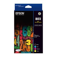 Epson T355692 802 4 Ink Cartridge Value Pack (Black/Cyan/Magenta/Yellow)