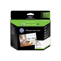 HP 2PD46A #955XL 4 High Yield Ink Cartridge Value Pack (Black/Cyan/Magenta/Yellow + Matte Cards)
