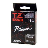 Brother TZ345 / TZe345 White on Black Laminated Labelling Tape (18mm x 8m), P-Touch Compatible