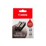 Canon PGI670XLBKTWIN / PGI670XL Black High Yield Ink Cartridge Twin Pack